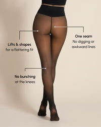 Cozelle Sheer Illusion Fleece-Lined Tights