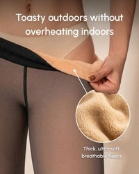 Cozelle Sheer Illusion Fleece-Lined Tights